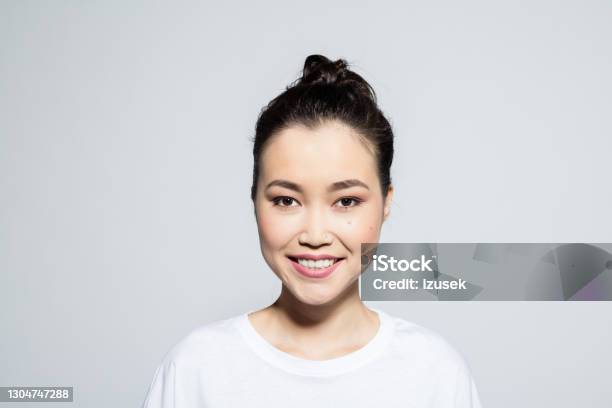 Headshot Of Happy Asian Young Woman Stock Photo - Download Image Now - 20-24 Years, Adult, Adults Only