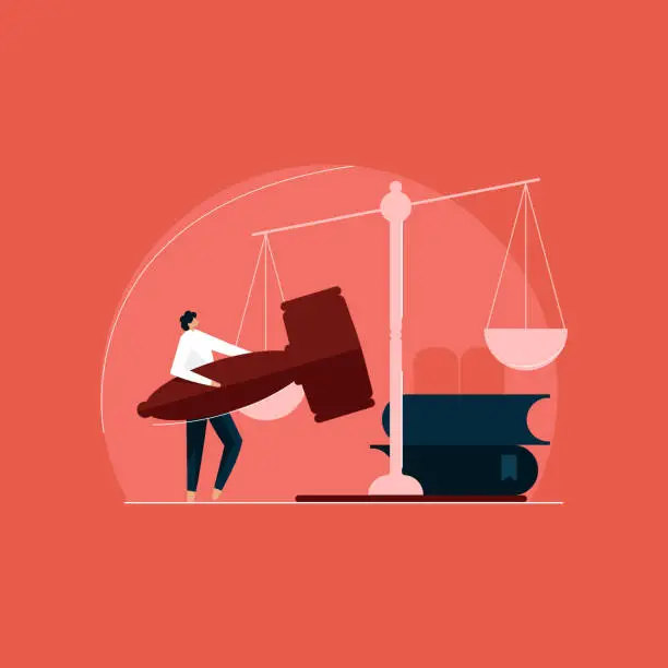 Vector illustration of law education, lawyer and legal service expert advisor concept