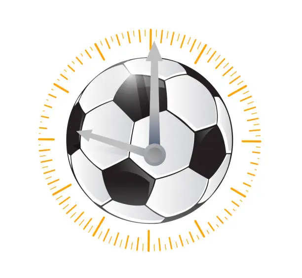 Vector illustration of Soccer ball watch illustration design