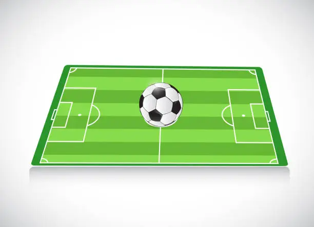 Vector illustration of Soccer field and ball. illustration design