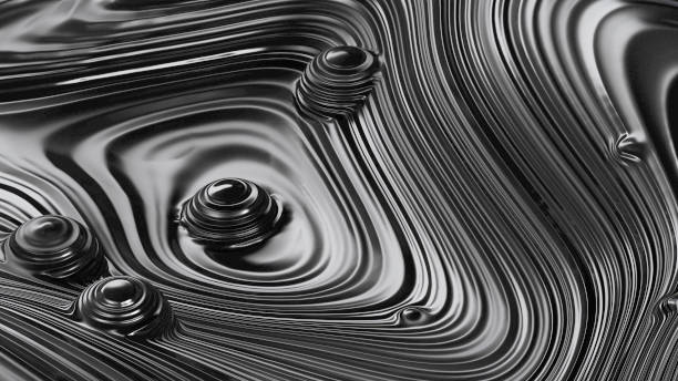 istock 3d render of metal objects, generative shapes b w 1304750675