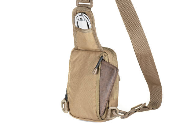 istock Shoulder bag military travel, Isolated on a white background 1304750811