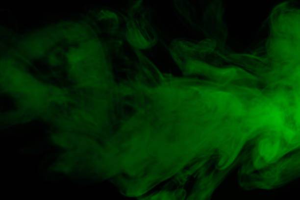 istock Green steam on a black background. 1304753012