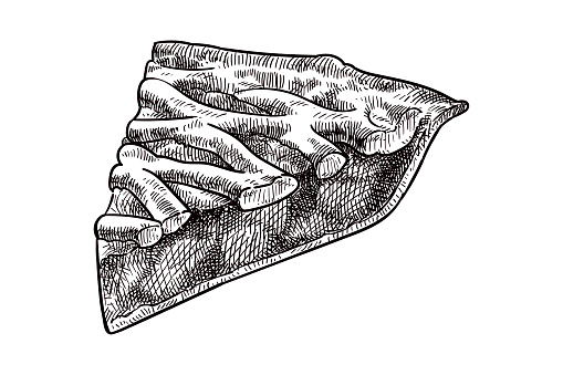 Old style illustration of a slice of apple pie