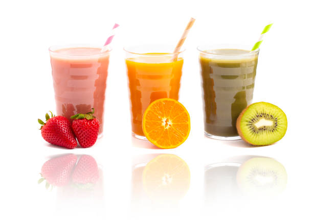 istock Three Varieties of Healthy Smoothies Isolated on a White Background 1304754834