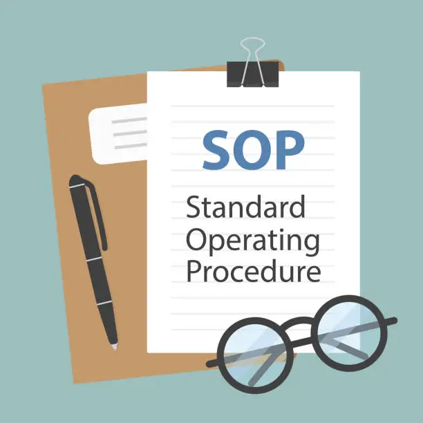 Vector illustration of SOP Standard Operating Procedure document text