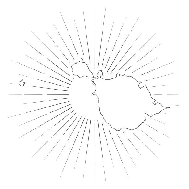 ilustraciones, imágenes clip art, dibujos animados e iconos de stock de mapa de las islas heard y mcdonald con rayos de sol sobre fondo blanco - white background image australia sunlight