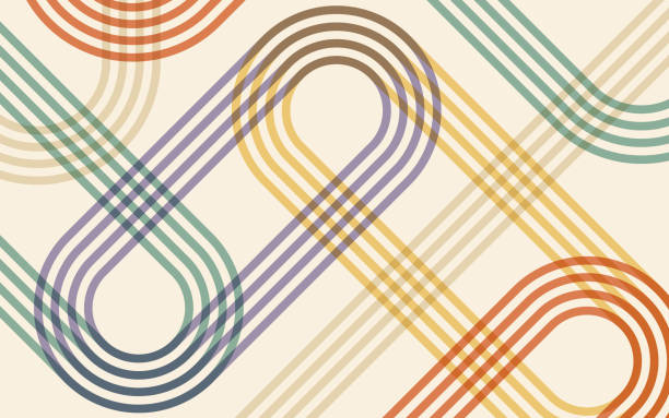 Overlap Blend Abstract Lines Overlap abstract blend lines background pattern. braided stock illustrations