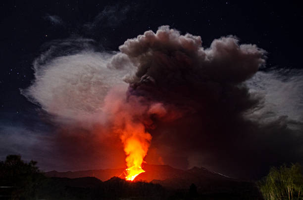 Etna Eruption stock photo