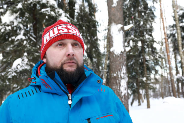 istock Man in winter park 1304759001