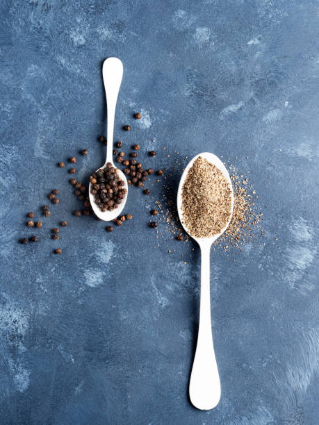 istock Black pepper, Milled black pepper on spoon, Ground black pepper 1304759166