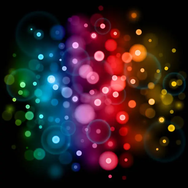 Vector illustration of Bright abstract rainbow bokeh background