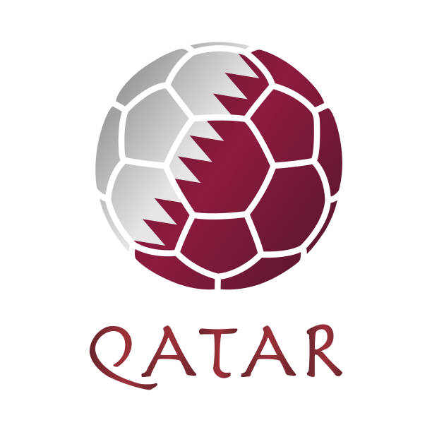 stockillustraties, clipart, cartoons en iconen met qatar 2022 - qatar football