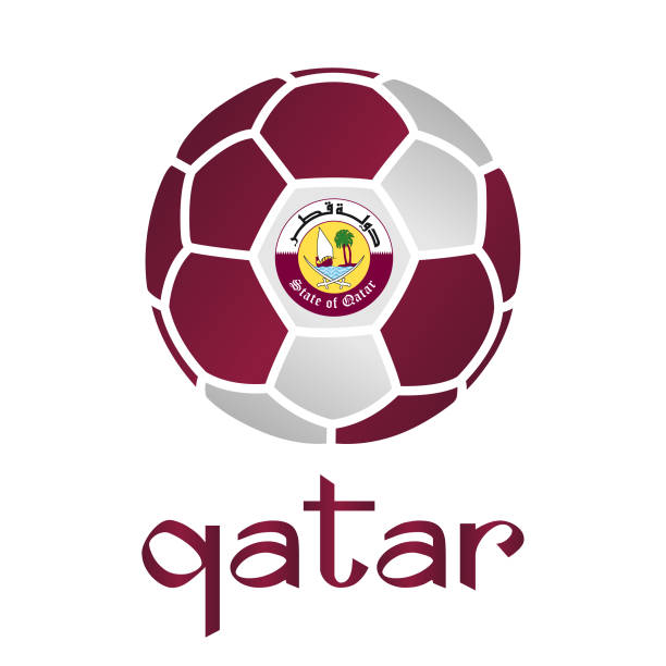 stockillustraties, clipart, cartoons en iconen met qatar 2022 - qatar football