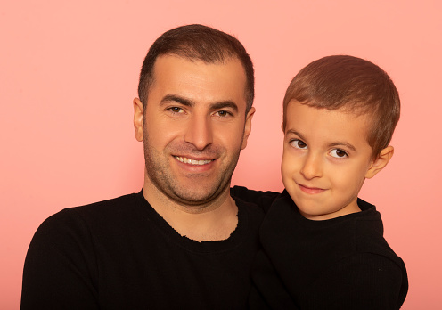 Father and son portrait.