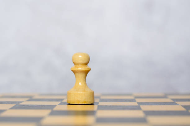 istock White wooden pawn on a chessboard 1304767313