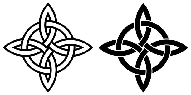 Celtic sea knot, sign of eternal friendship, vector symbolic knot with pattern, tattoo sign friendly relations Celtic sea knot, sign of eternal friendship, vector symbolic knot with pattern, tattoo sign of friendly relations celtic knot symbol of eternal love stock illustrations