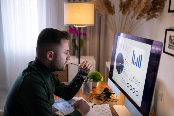 istock Worried businessman checking financial numbers 1304780683