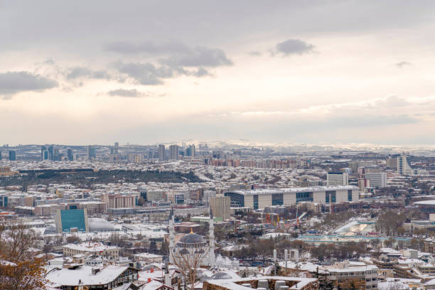 istock Cityscape view from Ankara Castle in winter, Ankara, Turkey 1304784984