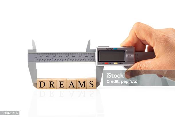 Measurement Of Dreams Stock Photo - Download Image Now - Accuracy, Aspirations, Caliper