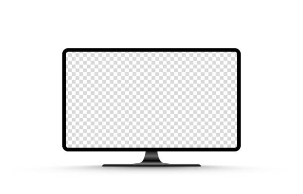ilustraciones, imágenes clip art, dibujos animados e iconos de stock de maqueta vectorial de pantalla. maqueta de tv de pantalla en blanco. pantalla en blanco para texto, diseño. png. - dispositivo de pantalla