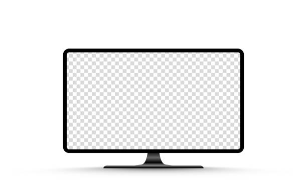 화면 벡터 모형. 빈 화면 tv 모형. 텍스트, 디자인에 대한 빈 화면. png. - computer monitor computer backgrounds frame stock illustrations