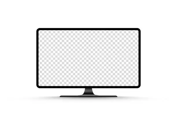 Vector illustration of Screen vector mockup. Blank screen tv mockup. Blank screen for text, design.