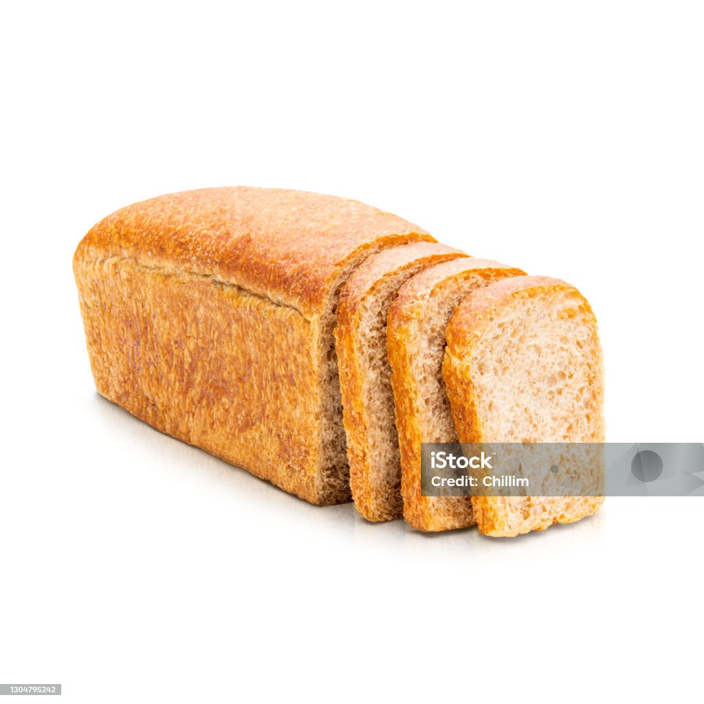 Baked bread sliced Baked bread sliced. Isolated on white background. Bread Stock Photo