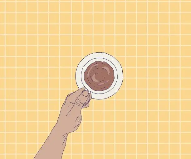 Vector illustration of Morning coffee rituals