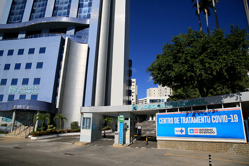 salvador, bahia, brazil - february 12, 2021: field hospital to fight people infected with coronavirus, at the Spanish hospital unit in the city of Salvador.