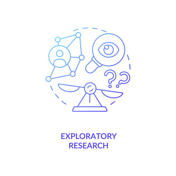 Exploratory research concept icon Exploratory research concept icon. Method of collecting information idea thin line illustration. Interpretive research. Process of investigating. Vector isolated outline RGB color drawing quantitative research stock illustrations