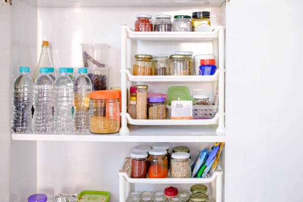 istock Pantry well stocked with various products 1304818283