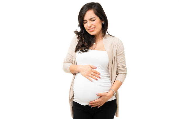 istock Expectant mother suffering and having contractions 1304818584
