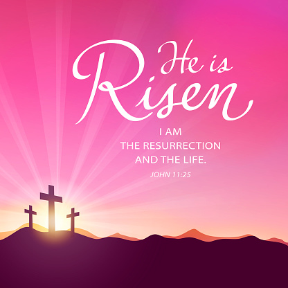 To celebrate the resurrection of Jesus Christ from the dead on the date of Easter Sunday with back light beam