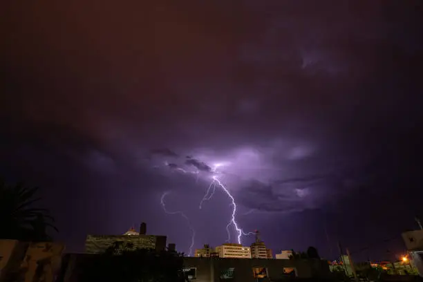 Thunderstorm over Trelew city