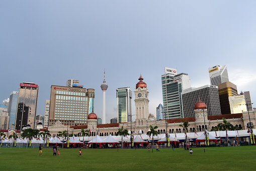 Kuala Lumpur,  MALAYSIA - 23 April 2017 : Merdeka Square is a square located in Kuala Lumpur, Malaysia. It is situated in front of the Sultan Abdul Samad Building.