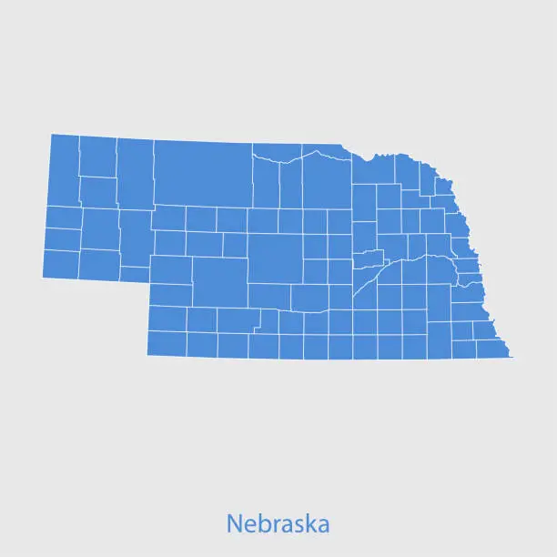 Vector illustration of Nebraska map