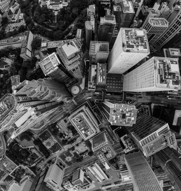 istock Hong Kong Aerial view in Black and White 1304831122