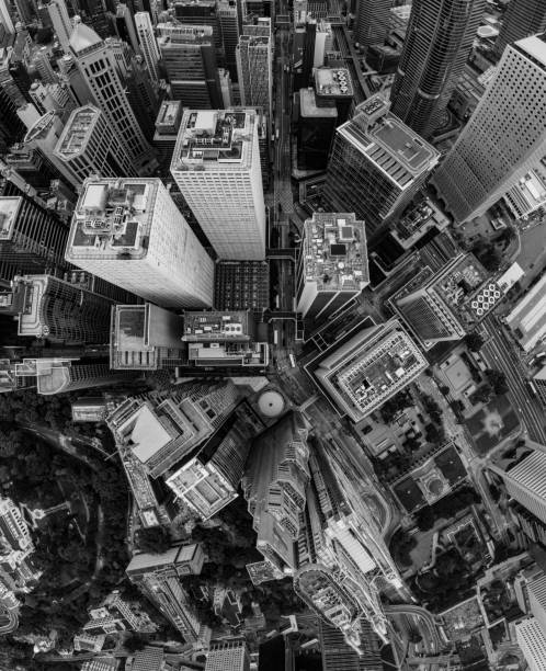 istock Hong Kong Aerial view in Black and White 1304831123
