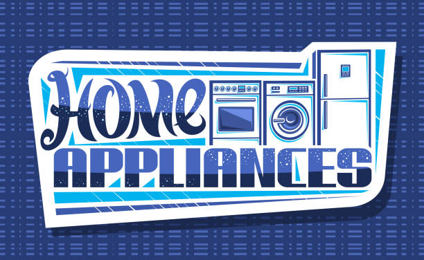 illustrations, cliparts, dessins animés et icônes de signalisation vectorielle pour les appareils ménagers - appliance repairing clothes washer refrigerator