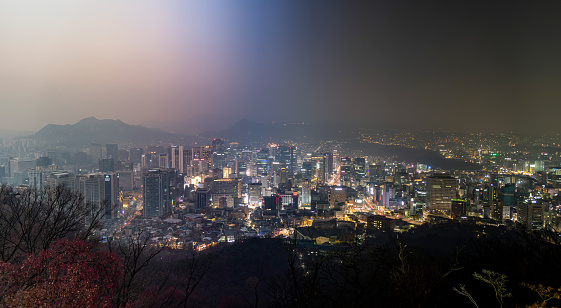 Shoot under N Seoul Tower, Seoul city from dawn to night.