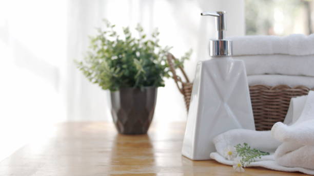 istock Beautiful spa composition on massage table , spa relax concept, copy space,beautiful spa set on wood table
