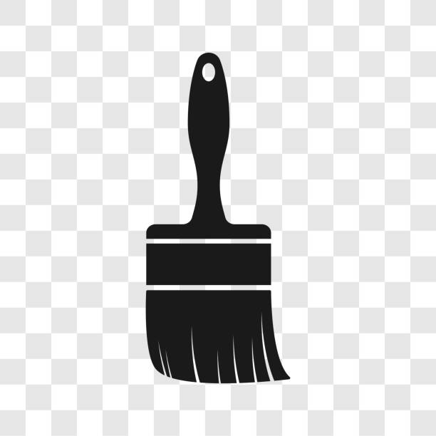 Paint brush black icon. Solid logo vector illustration isolated on transparent background. Paint brush black icon. Solid logo vector illustration isolated on transparent background. house clipart stock illustrations