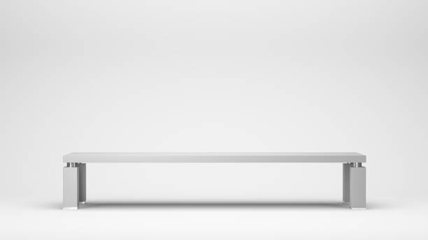 istock 3d render concept of modern table or stands on a white background 1304841431