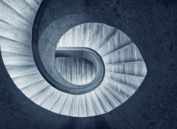 istock Interior view of modern spiral staircase 1304843312