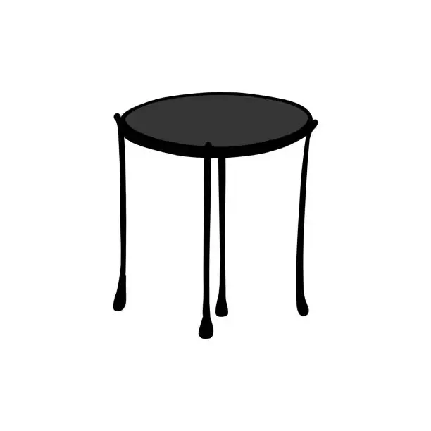 Vector illustration of Interior round coffee table.