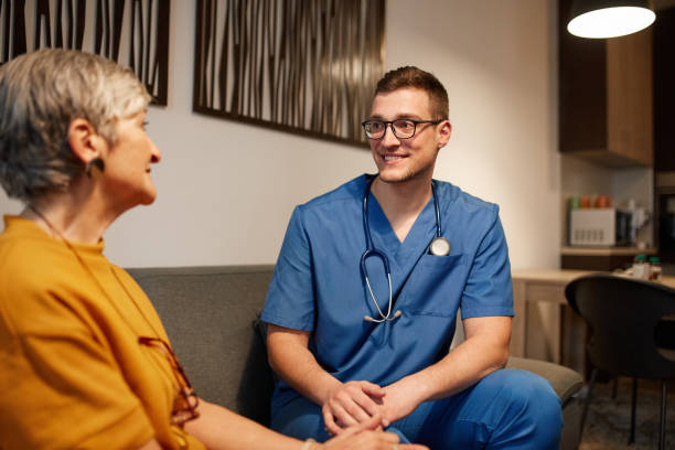 istock Male Nurse At Home Visit 1304843431