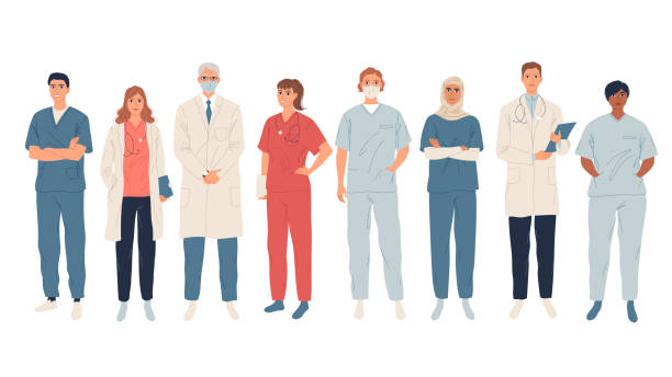 Doctors, medical workers, medics and nurses. Representatives of different medical specialties Doctors, medical workers, medics and nurses. Representatives of different medical specialties. medical occupation stock illustrations
