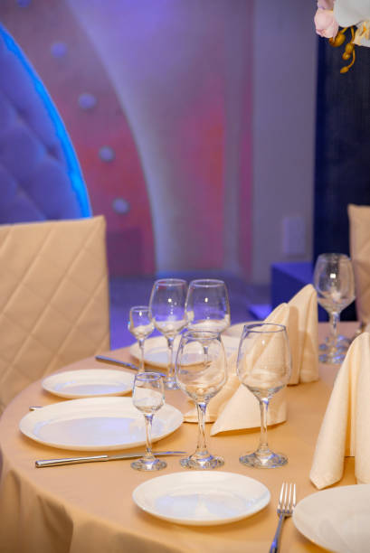 istock Elegant table setting for a festive dinner in the restaurant 1304849637