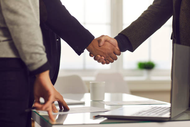 istock Business agreement, cooperation, international collaboration concept 1304853184